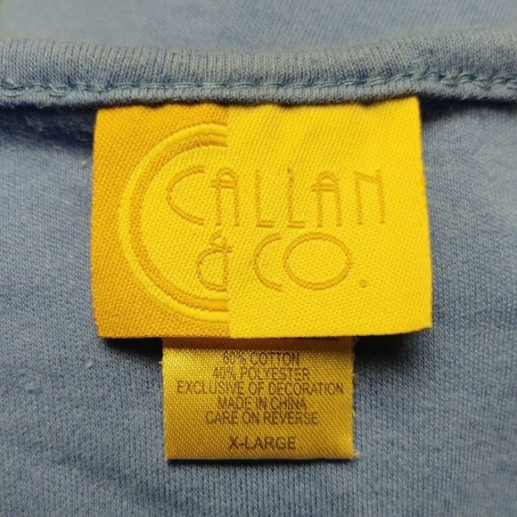 Callan & Co Women's Light Blue Embroidered Snowman Long Sleeve Top XL - Picture 3 of 3